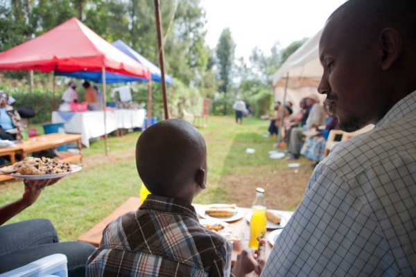 Brian and Freddy looking out upon their many new family members.