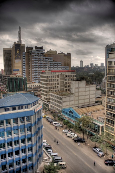 Nairobi from the offices of Bonfire Adventures, where Brian and Christine organized their honeymoon and our safari - HDR Composite