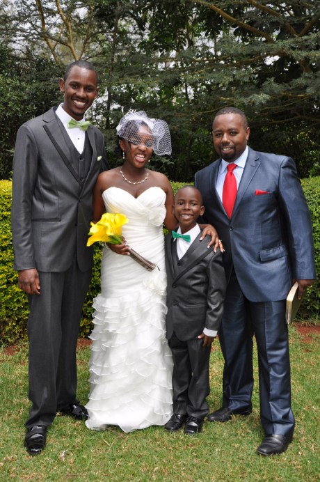Brian, Christine, Freddy, and Pastor Steve who flew from Delaware to help them tie the knot. - Photo by JoeLink Media