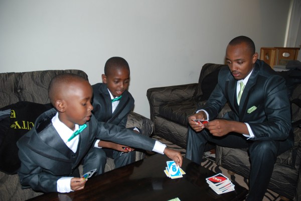 Freddy, George, and Ben passing time while we wait for Brian to finish getting dressed. - Photo by JoeLink Media