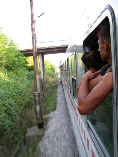 Aboard the evening Zagreb to Rijeka train.