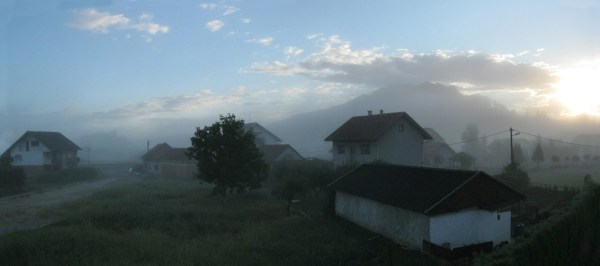 Morning mist in Zabok.