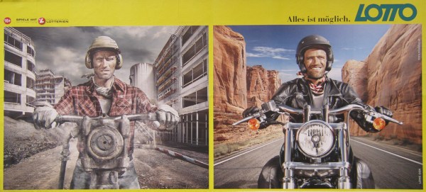 An Austrian billboard - one of the coolest lottery advertisements I've seen.