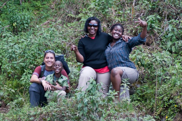 Eugenia, Freddy, Maito and Barbra pose at our lunch and turnaround spot - the Percival Bridge.