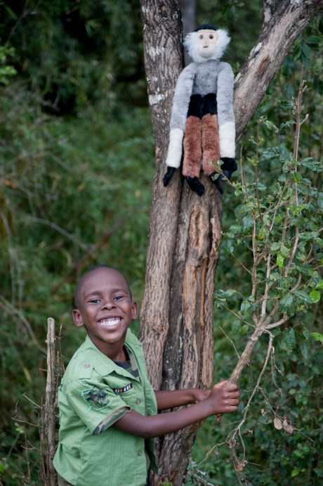 Moments before this we saw real monkeys swinging through the treetops. Tristan is not one to be outdone.