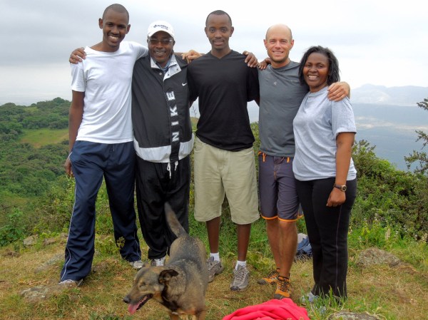 Brian, Gatahi, Ben, Maito and I atop the Ngong Hills.