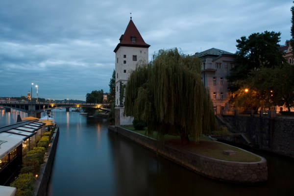 Nightfall on the Vltava.