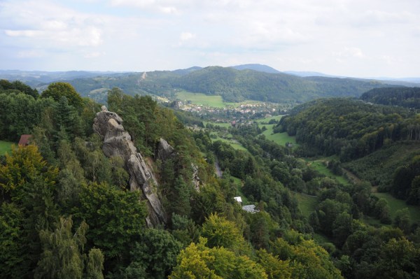 View from the top of the tower at Hrad Frýdštejn.