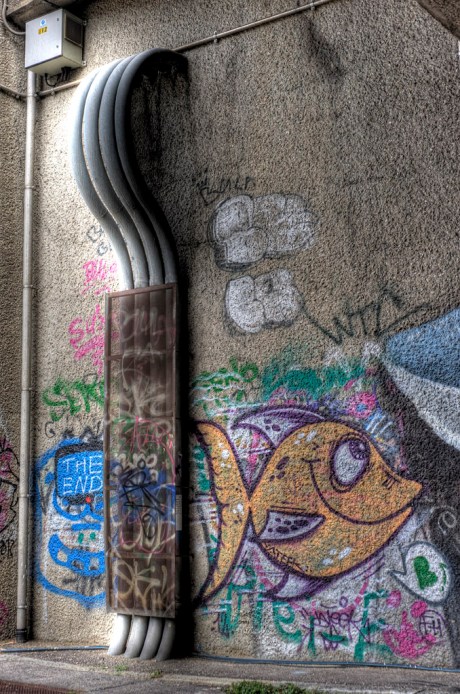 Graffiti along the Danube Canal. - HDR Composite
