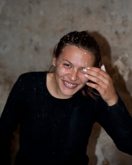 Tamina proving that painting is really, really fun!