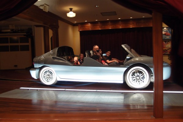 About to begin our Cars ride.